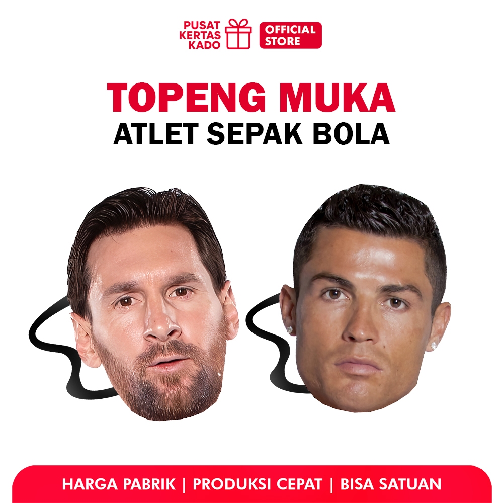 Topeng Muka Custom Wajah Atlet Sepak Bola