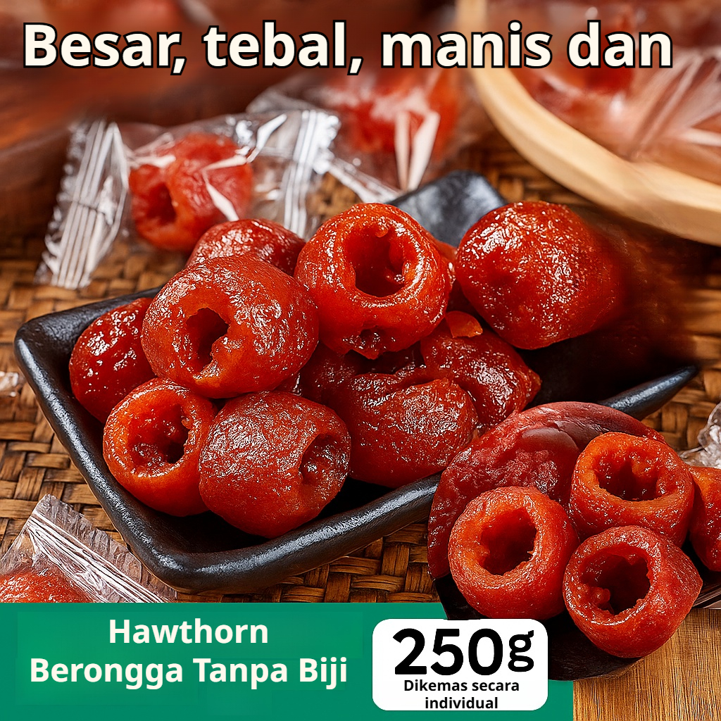 [Hawthorn Kering Tanpa Biji/Camilan Sehat] Buah Hawthorn Kering Halal/Manisan Buah Kering/Dried Frui