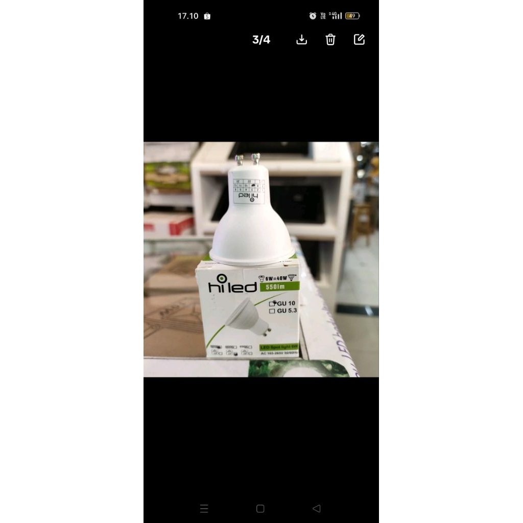 lampu GU 10 hiled 6watt