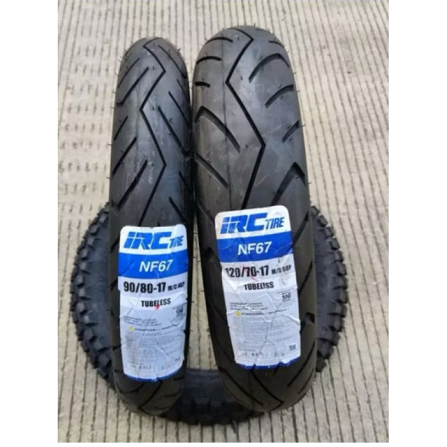 BAN LUAR IRC TUBELESS 90/80-17 & 120/70-17 NF67