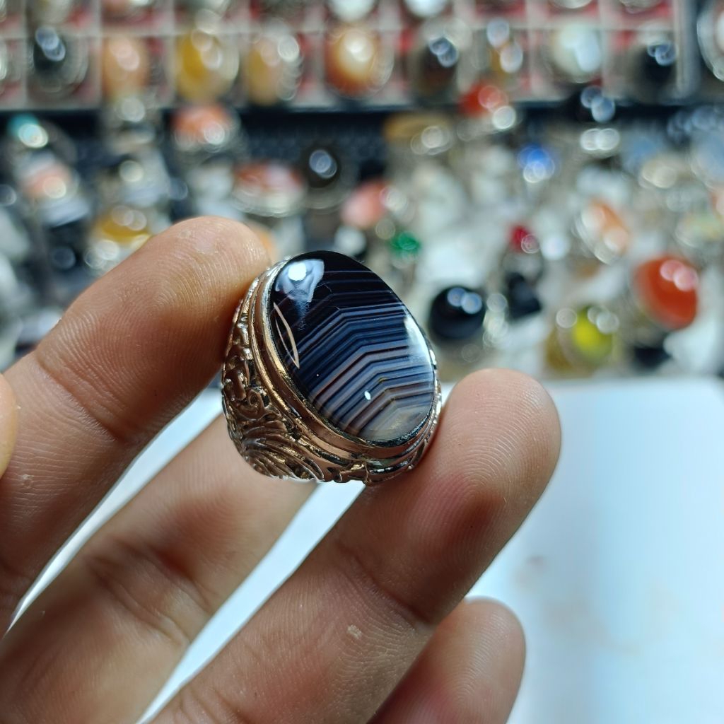 cincin batu akik yaman junder simetris