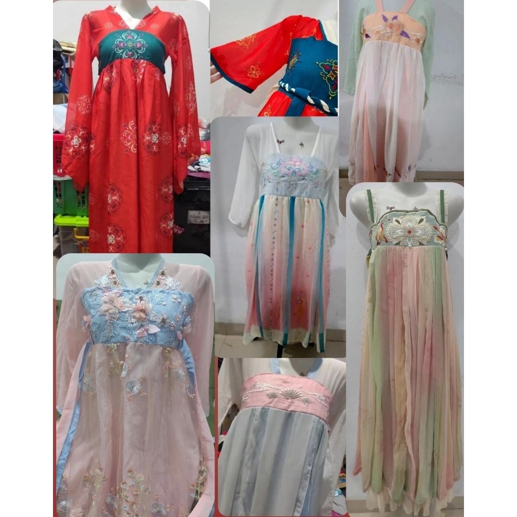 gaun hanfu cheongsam Chinese hanfu dress anak hingga remaja