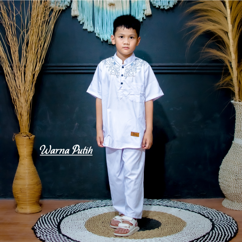 setelan kurta anak,baju anak laki laki,setelan anak laki laki,setelan kurta rayyan bordir 1-12 tahun