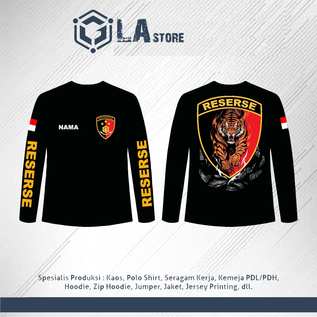 Kaos Polisi Tangan Panjang Reserse - T-shirt Polisi Reserse Terbaru Bahan Kattun