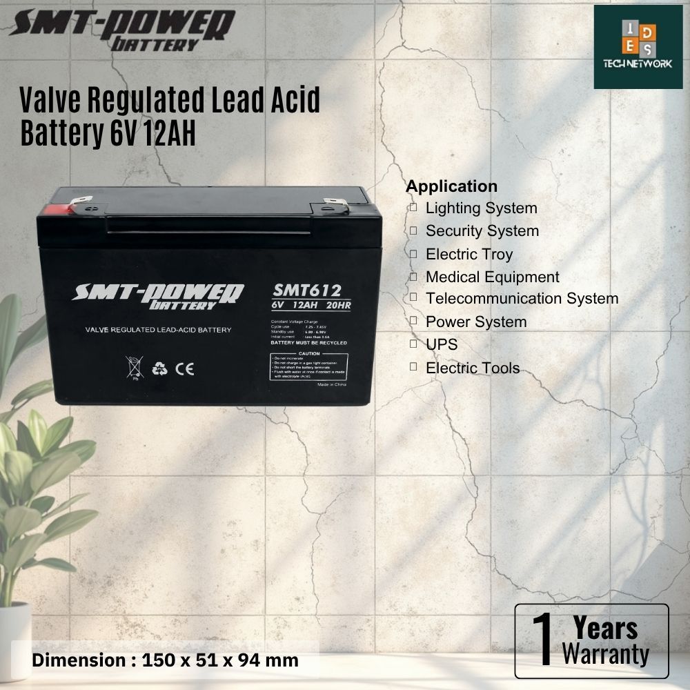 SMT Power baterai VRLA SMT612 6V 12AH