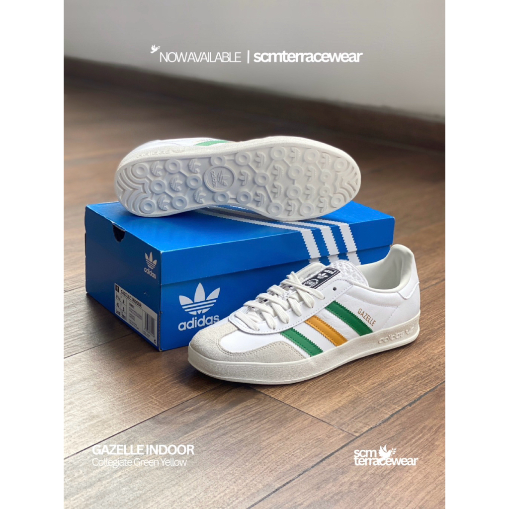 Adidas Gazelle Indoor White Collegiate Green Yellow