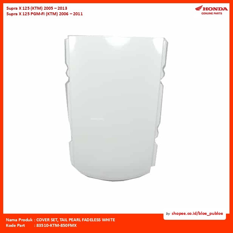 COVER SET, TAIL PEARL FADELESS WHITE/83510KTM850FMX