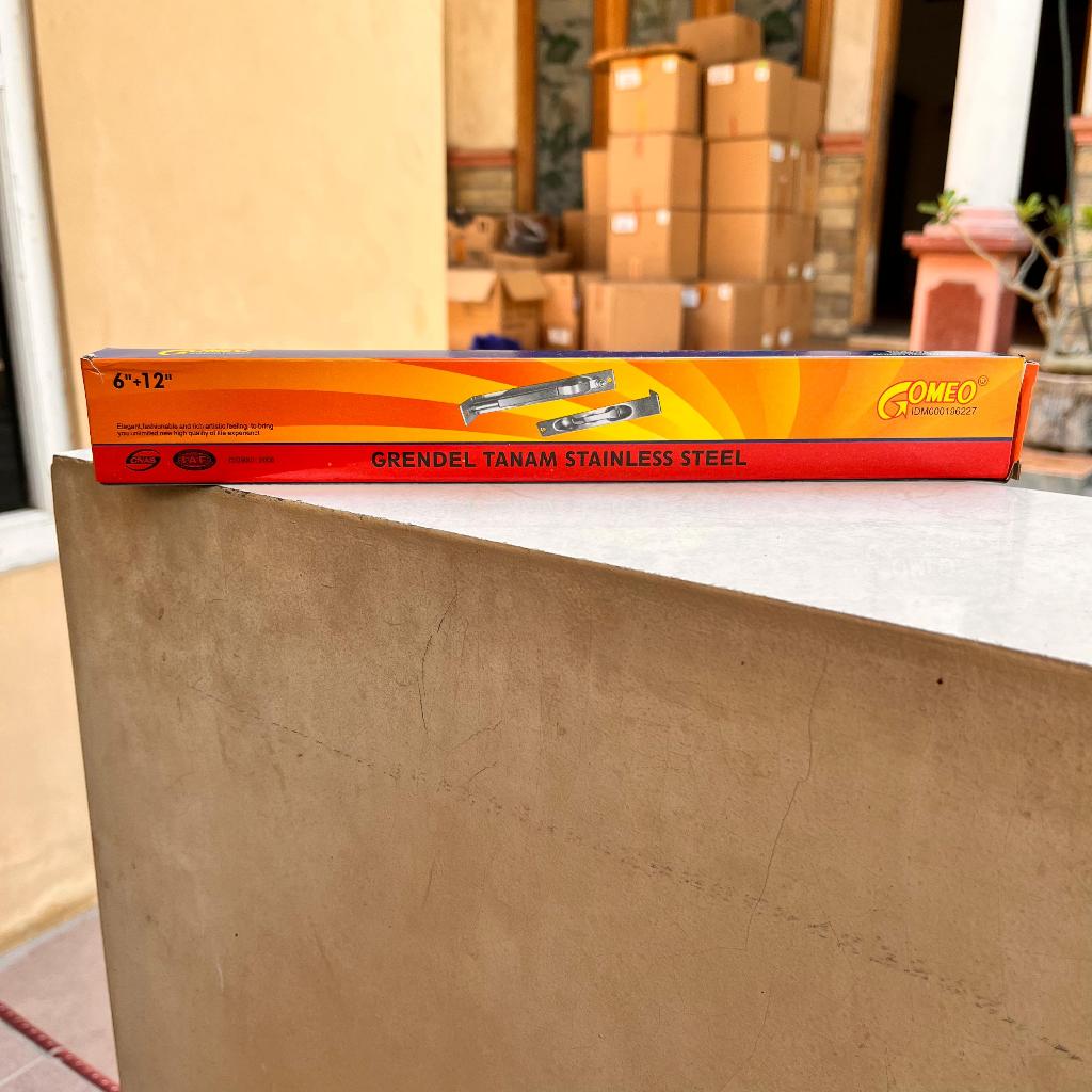 Grendel tanam slot tanam stainless kunci selot grendel pintu rumah 2 pintu double