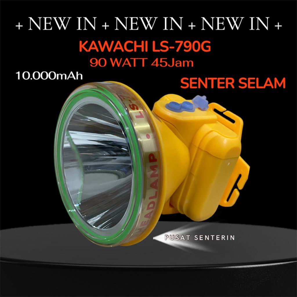 Kawachi Senter Kepala Menyelam 50M LS-790G 90WATT HI-TECH LED 10.000mAH DIMMER Diving Selam
