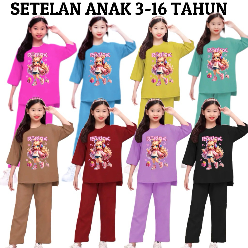 SETELAN ANAK ROBLOX / BAJU ANAK ROBLOX / SETELAN ANAK PEREMPUAN VIRAL