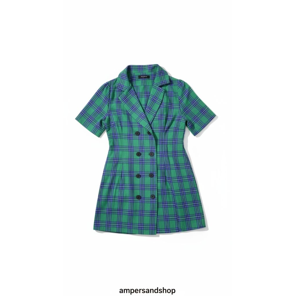 Mini Dress Kotak-Kotak Korea Preloved