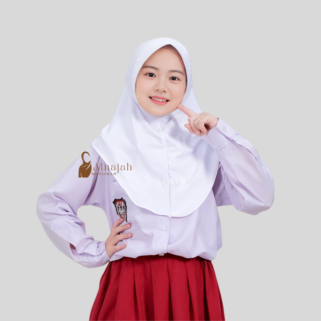 Hijab Bergo Hamidah Anak SD Jersey Premium / Jilbab Anak Sekolah Sd PUTIH