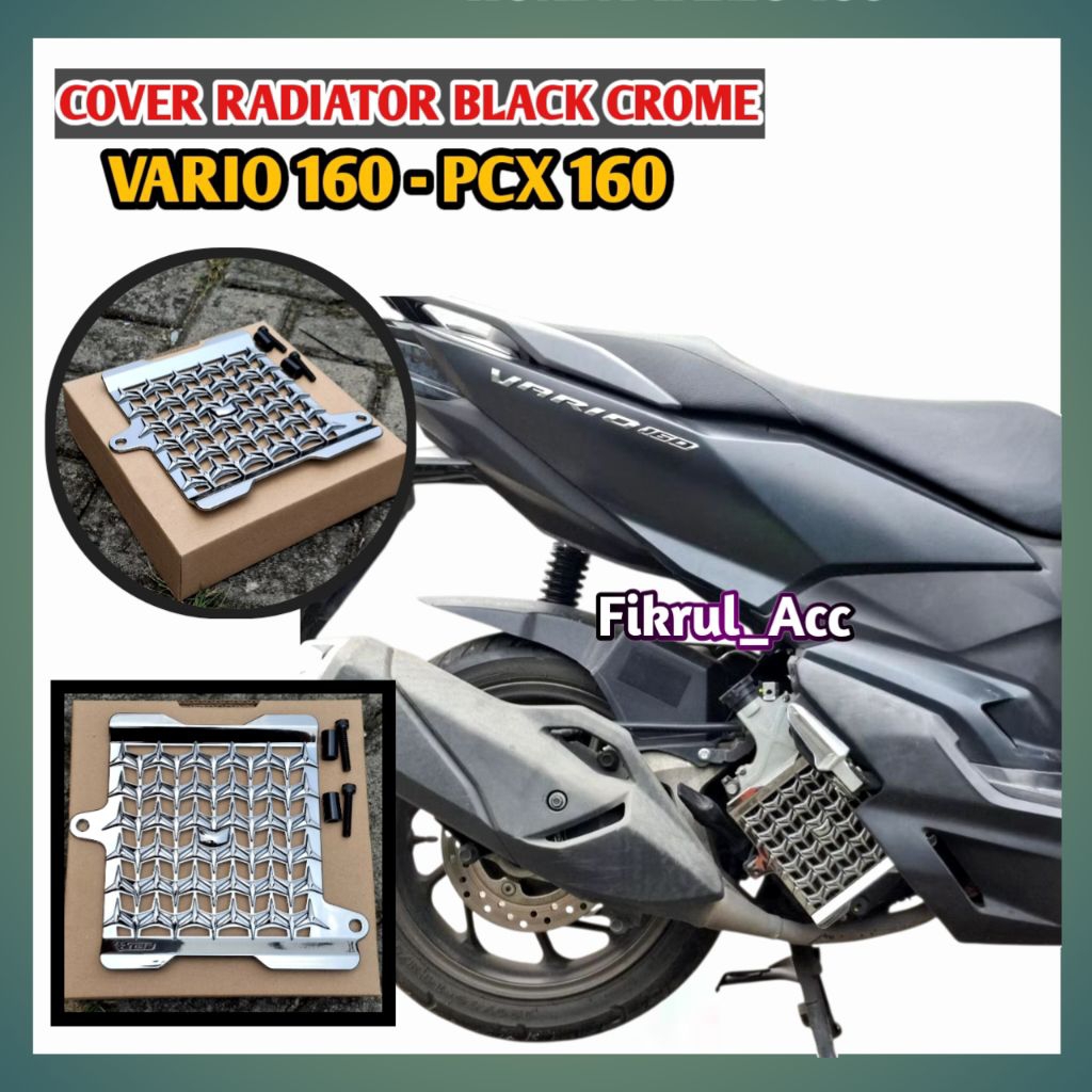 Cover Radiator TGP Vario 160 Pcx 160 CBS ABS BLACK CROME VARIO 160 PCX 160