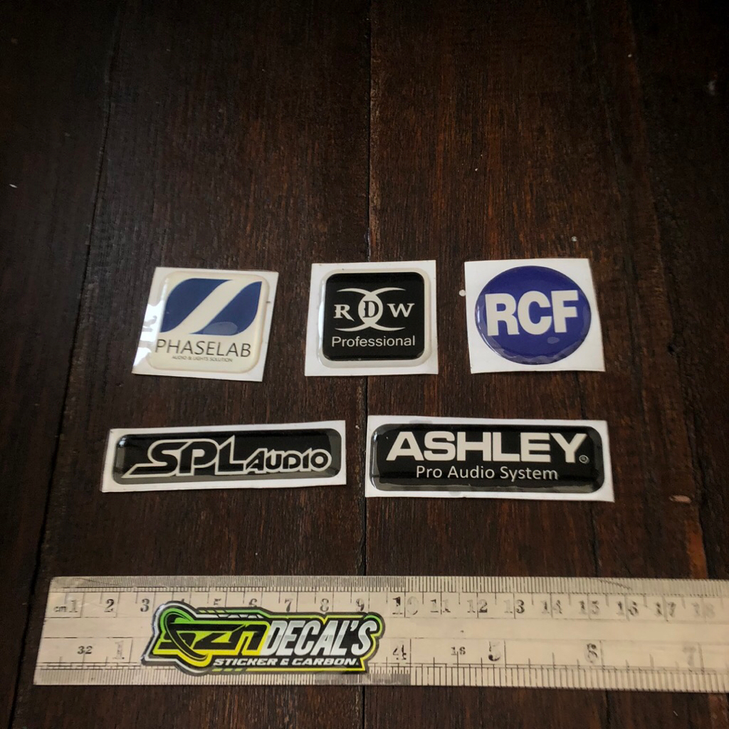Sticker resin timbul emblem sound horeg power ampli rcf ashley rdw phase lab spl audio