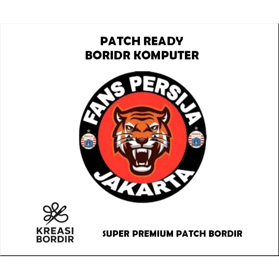 EMBLEM PATCH BORDIR LOGO BOLA FANS PERSIJA JAKARTA - Kreasibordir.id