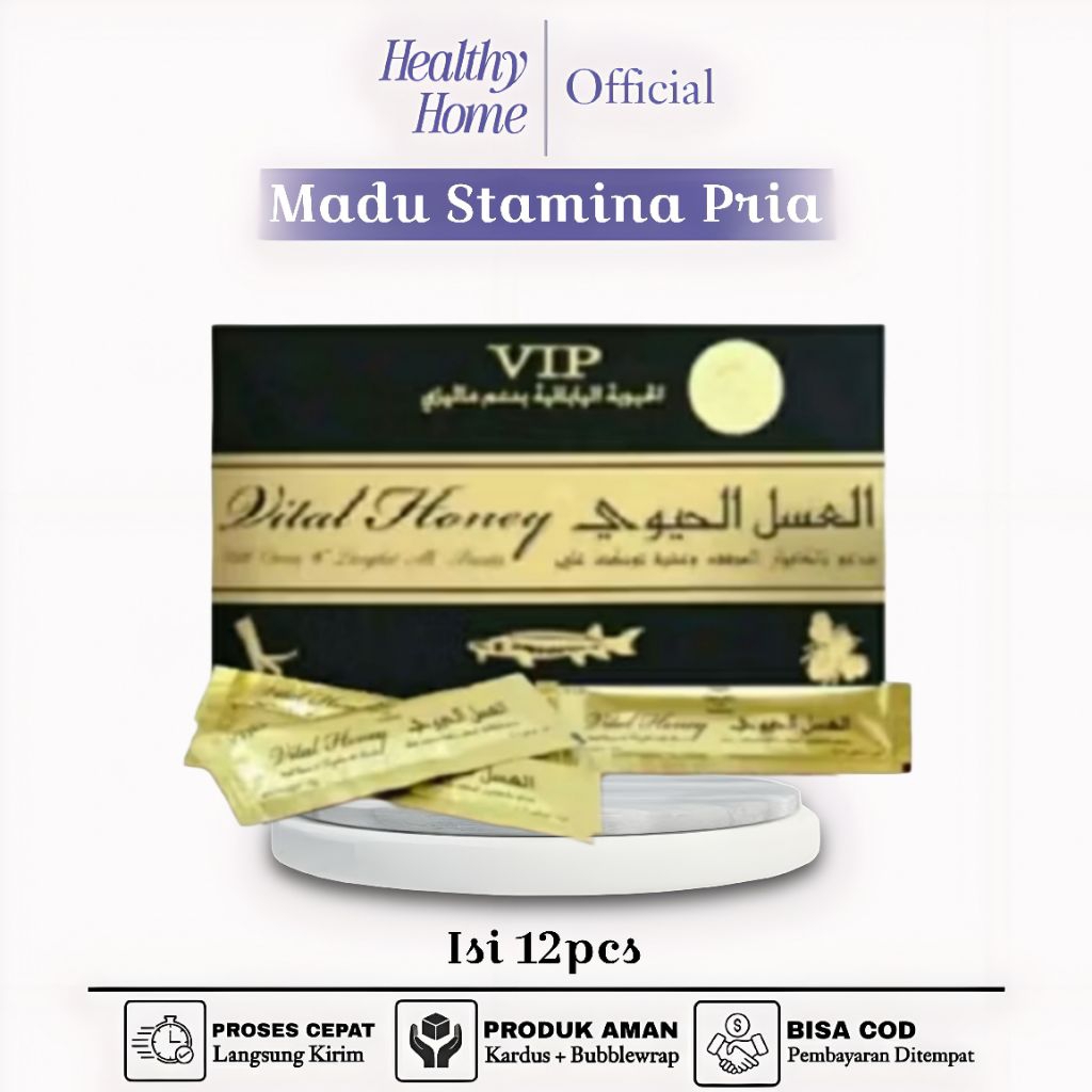 Madu Vital Honey Original Madu Pria Asli Stamina 1 Box Isi 12 sachet
