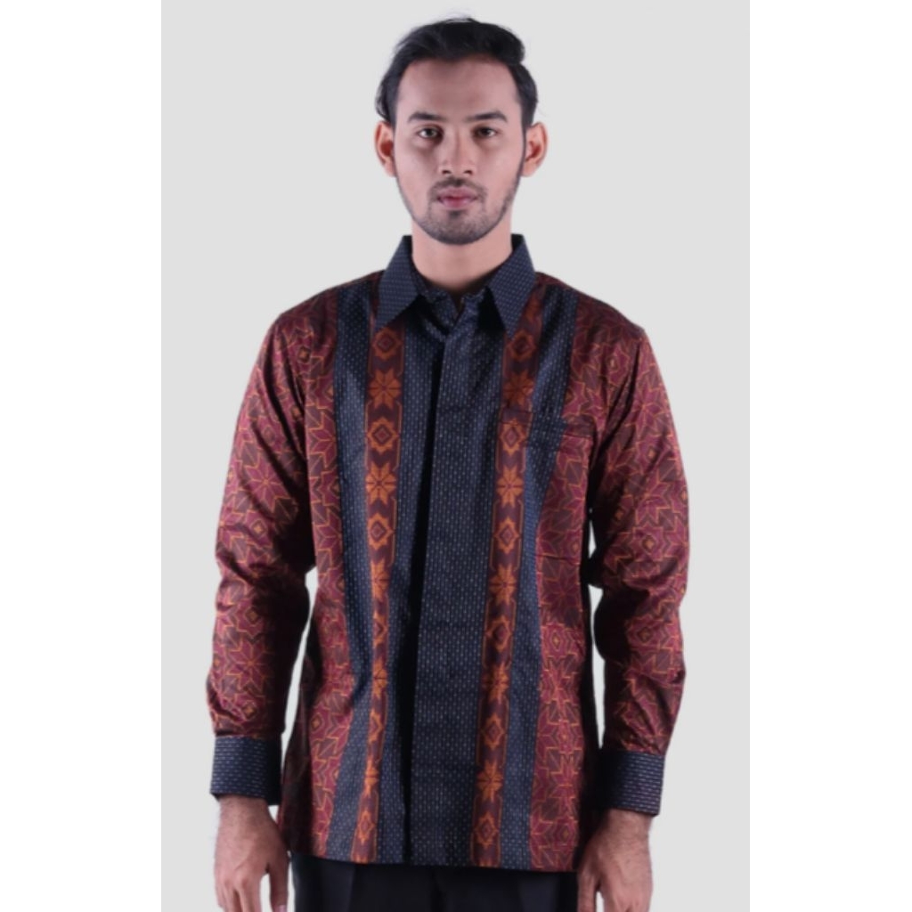 Baju Batik BHS Excellent Warna Hitam Coklat
