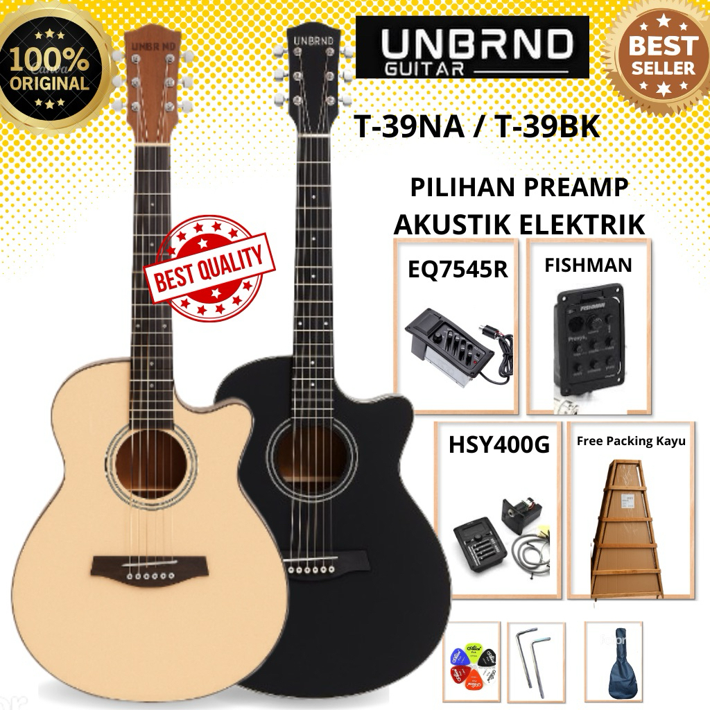 GITAR AKUSTIK UNBRND T-39 BLACK / NATURAL