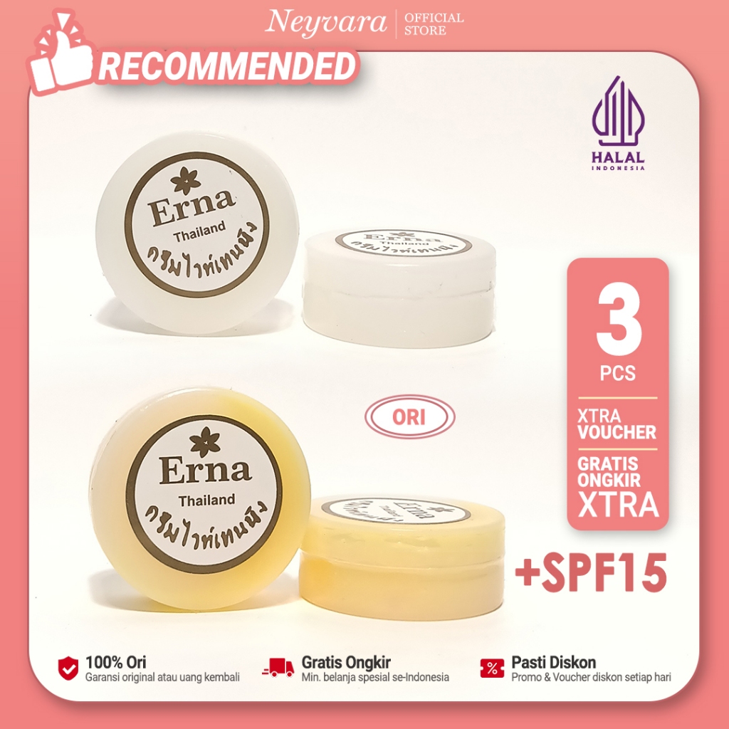 (3 Pcs) Cream Erna Thailand (Siang & Malam) Original 100% BPOM