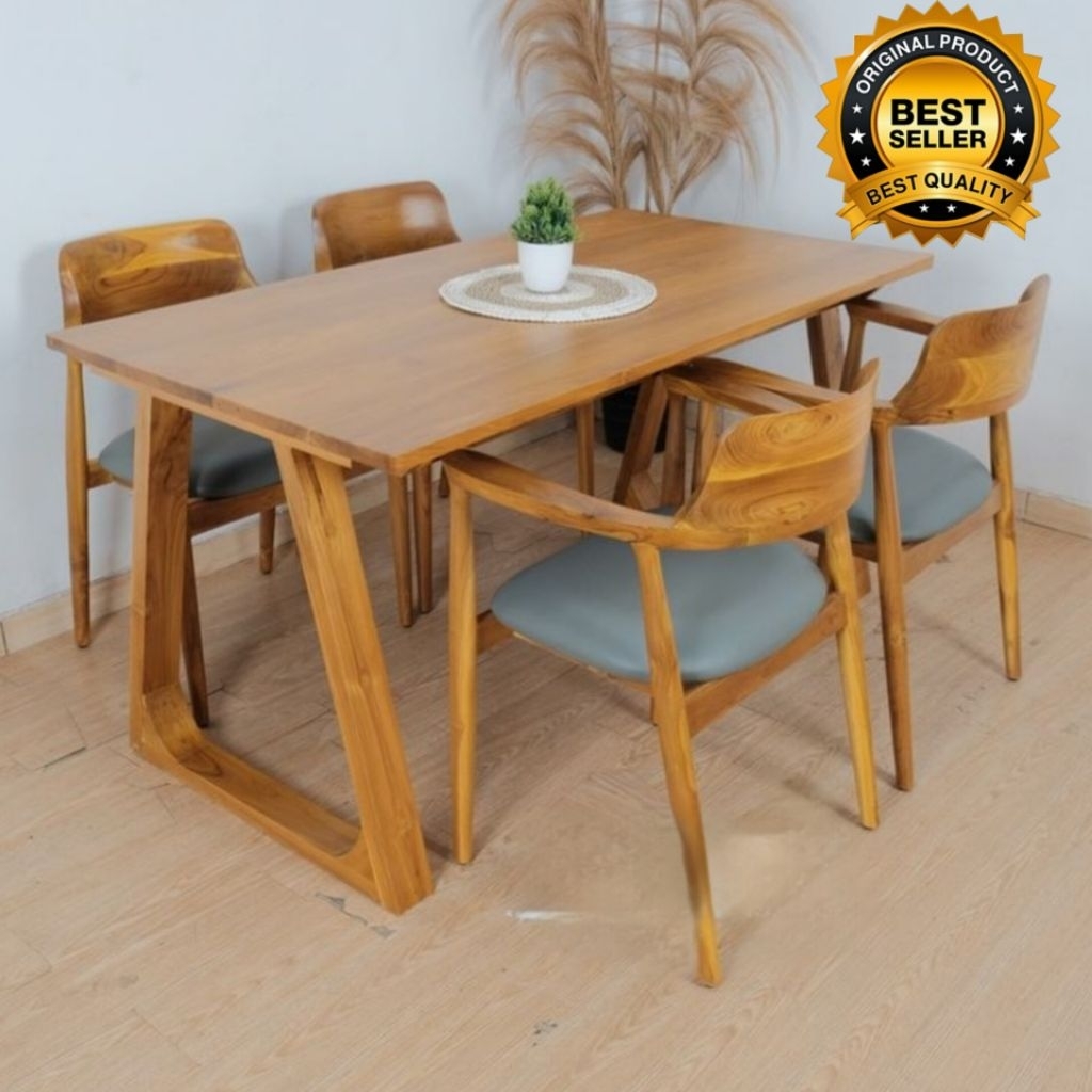 KURSI MAKAN SET JATI MINIMALIS MODERN KURSI MAKAN SELLY