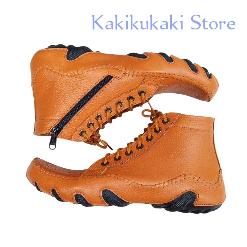 Sepatu Kulit Pria Semi boot Mocasin Boot Kulit Asli