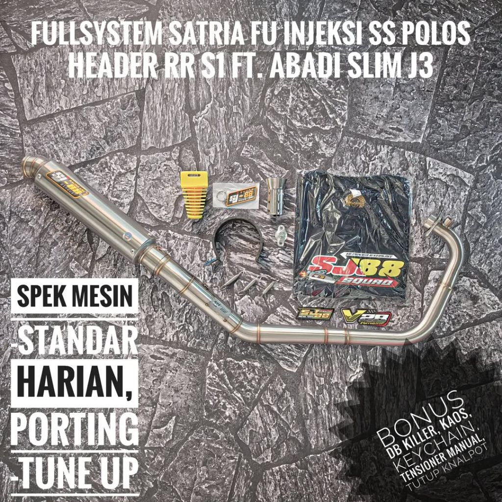 Fullsystem SJ-88 RR S1 S2 Satria F150 Injeksi Fullset Original SJ88 Racing Exhaust Ngacung Roadrace 