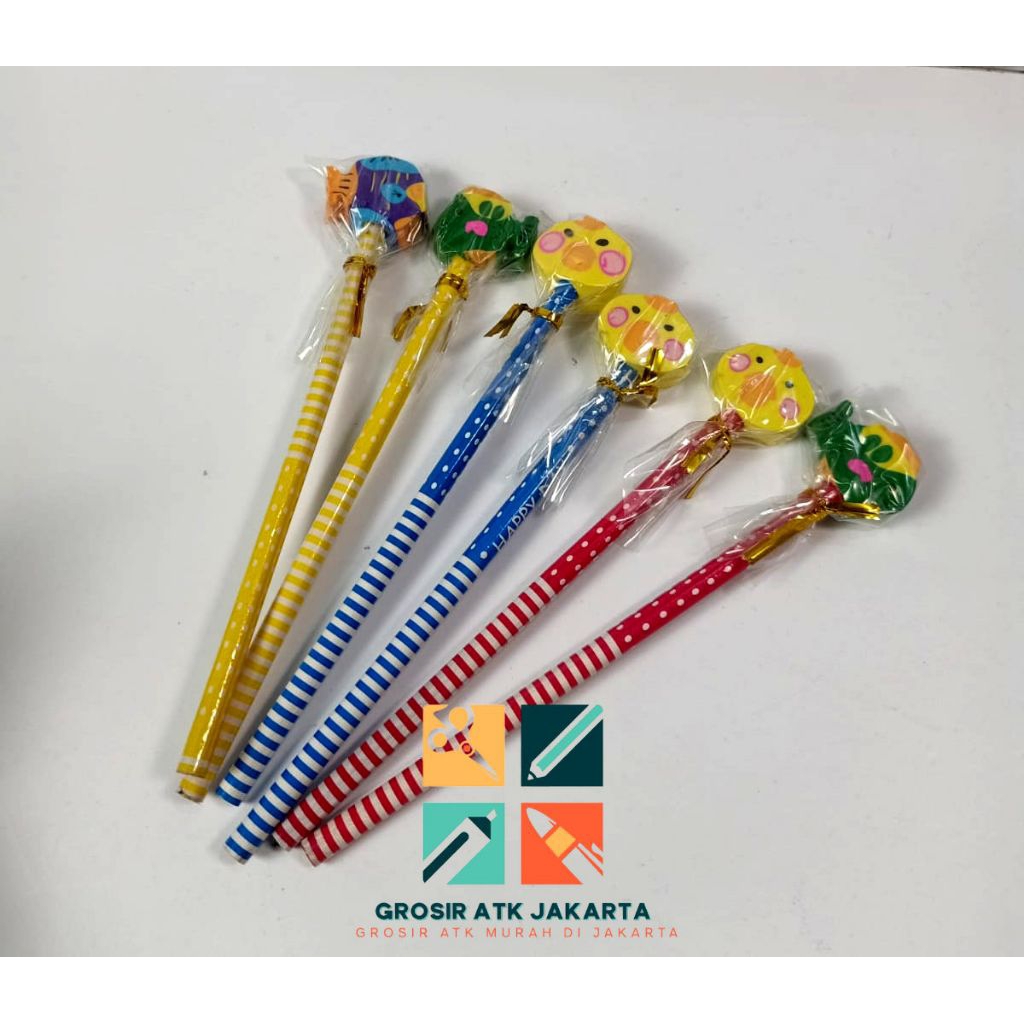 PENSIL WARNA/PENSIL KARAKTER+PENGHAPUS/PENGHAPUS LUCU