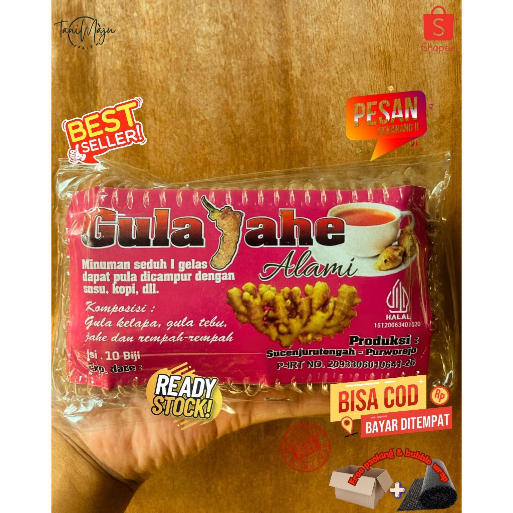 Gula jahe purworejo isi 10 butir/ jahe gula jawa#gula Jawa jahe#gula jahe alami#wedang jahe