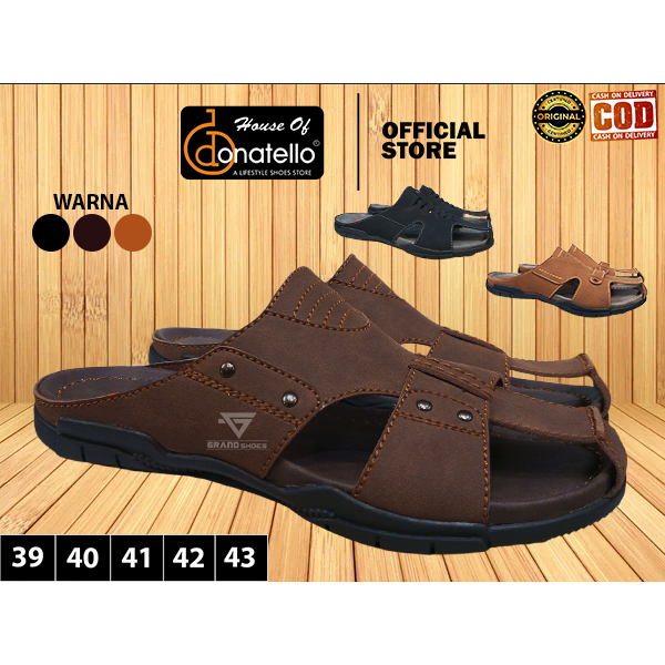 DONATELLO sandal bustong pria slop selop kasual terbaru anti slip ringan original
