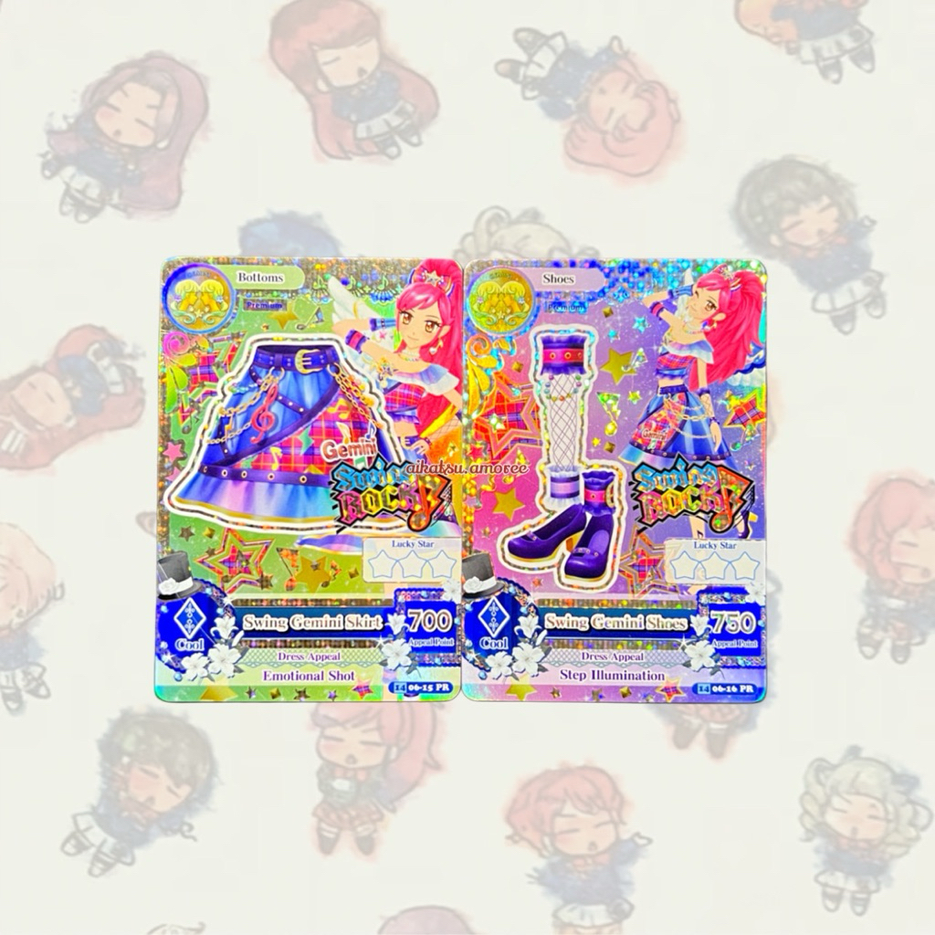 Aikatsu Premium Swing Rock Swing Gemini Skirt + Shoes Seira Otohiro