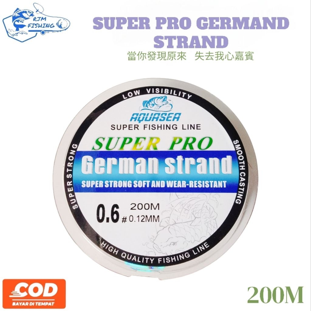 RF00192 Senar Pancing Kuat dan anti keriting Germany 200M, 0.6/0.12mm