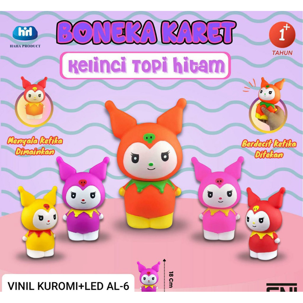 Mainan Boneka Karet Kelinci Topi