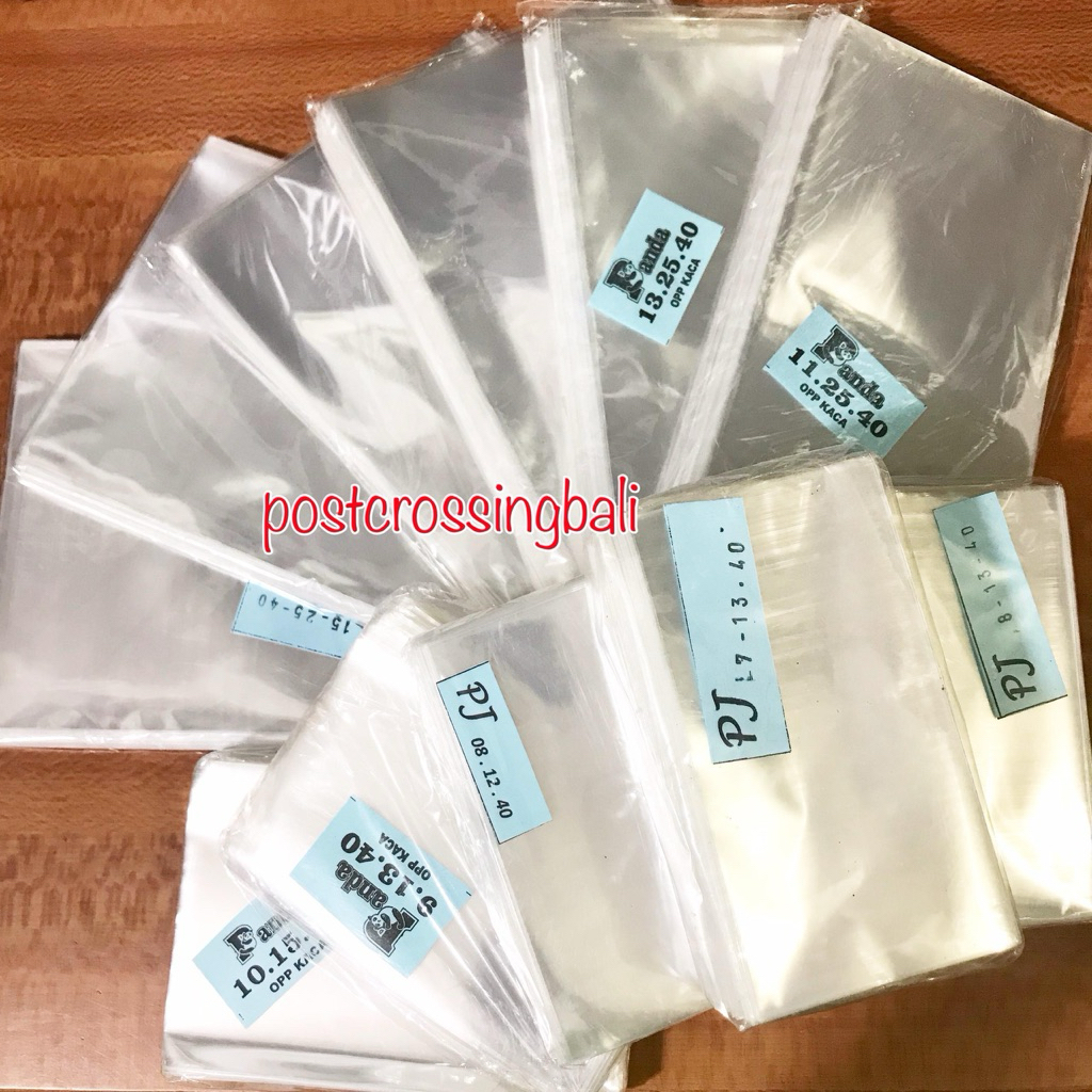 Plastik OPP Polos Bening Kaca Mika Tebal 40 Micron Mikron Eceran 50grm TANPA LEM