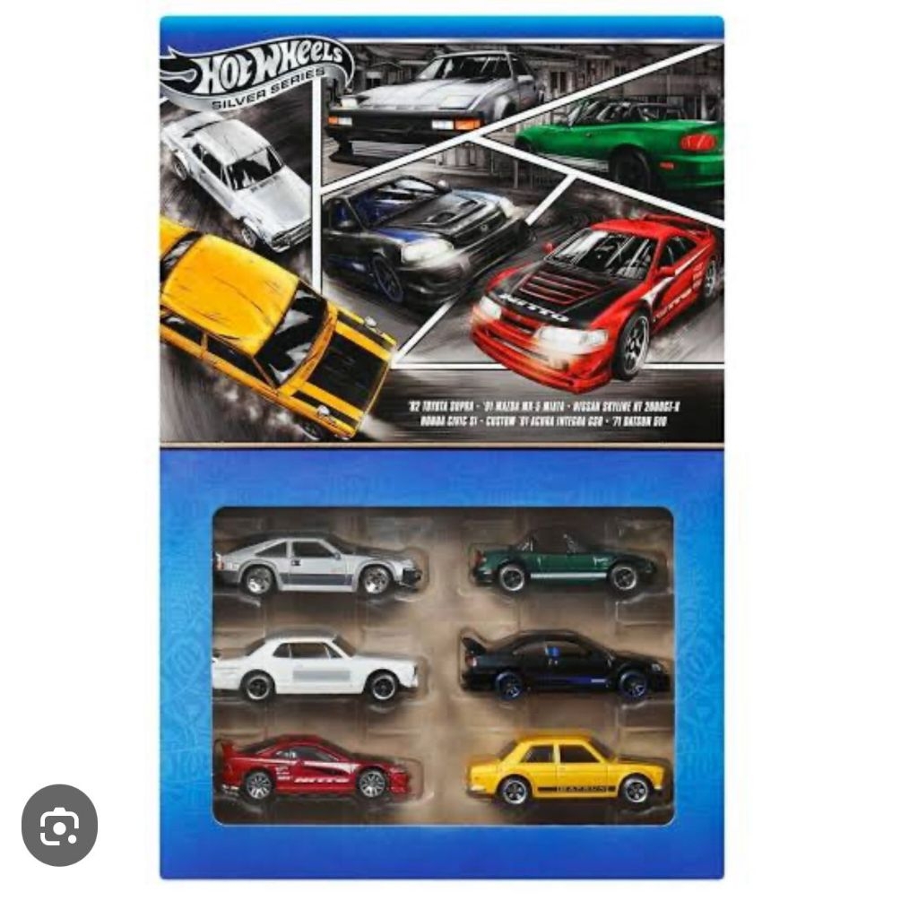 HOT WHEELS SILVER SERIES JAPAN MULTIPACK 02 TOYOTA SUPRA '91 MAZDA MX-5 MIATA NISSAN SKYLINE HT 2000