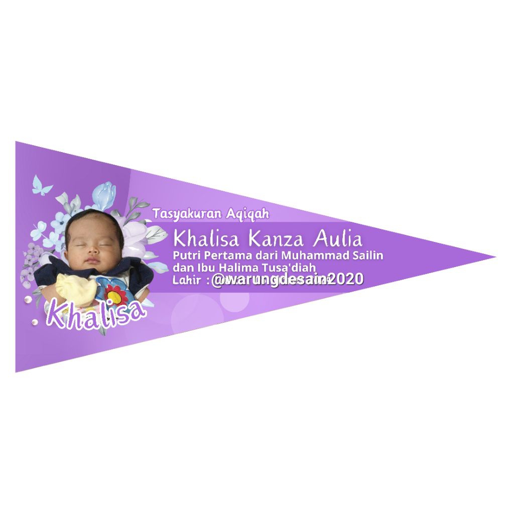 Bendera Aqiqah - Bendera Tasyakuran Aqiqah Kertas BC