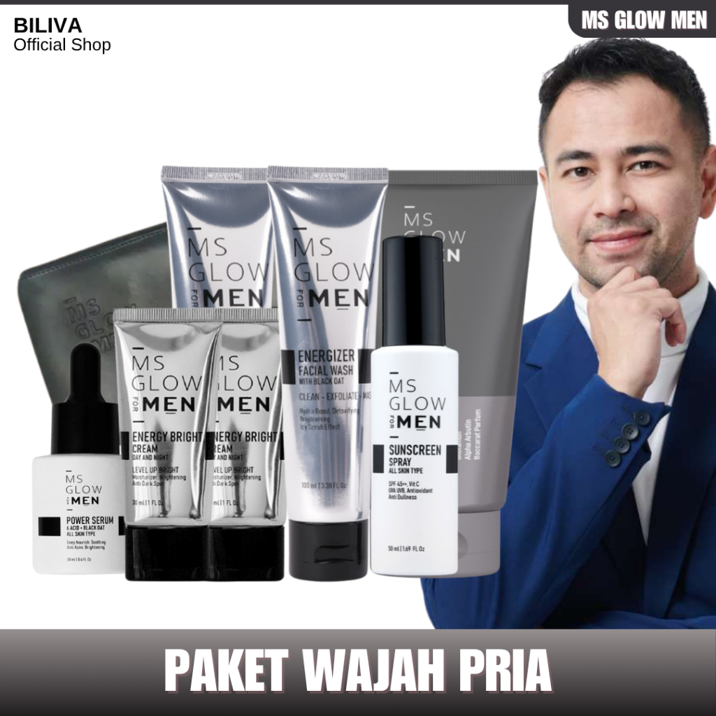 Paket Skincare Pria Ms Glow Men Paket Basic Skincare 1 Set Lengkap Ms Glow For Men FLASH SALE