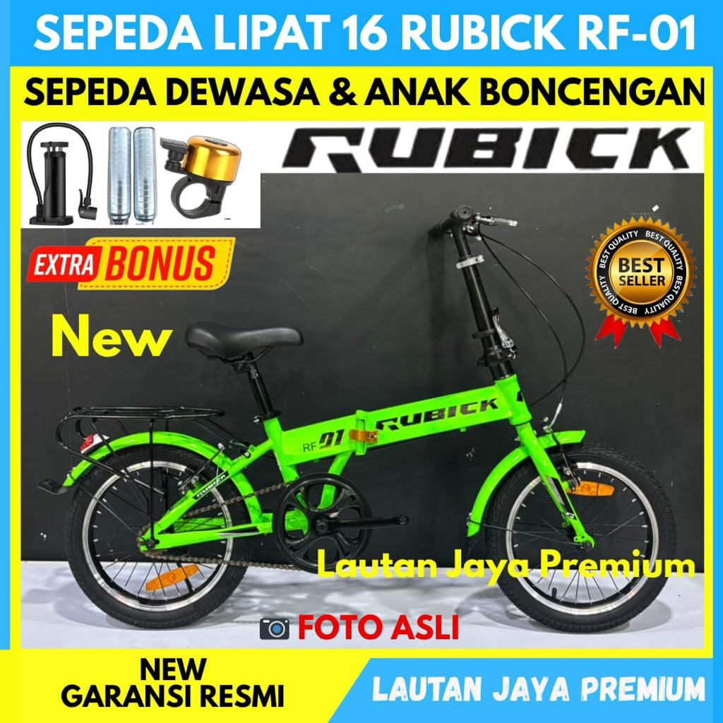 Sepeda Lipat 16 Rubick RF 01 Sepeda Anak Dewasa Boncengan Terbaru