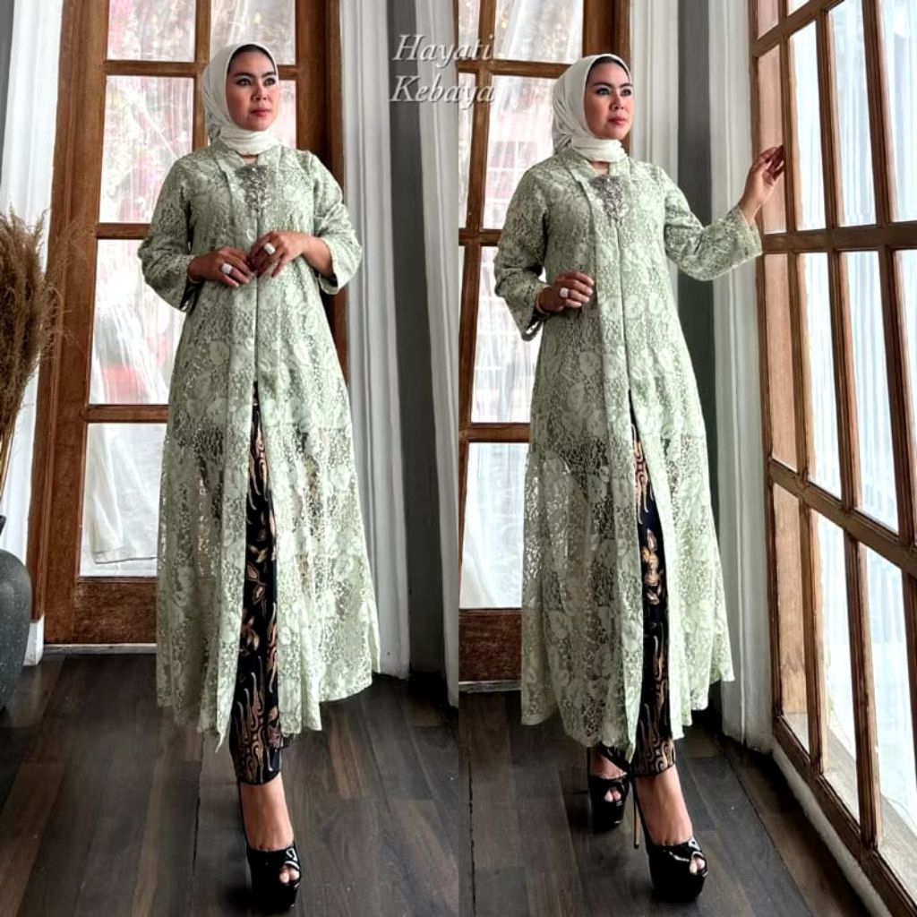 Kebaya Hayati Realpict/Setelan Kebaya Brukat/kebaya kekinian/set kebaya pesta/kebaya seragaman