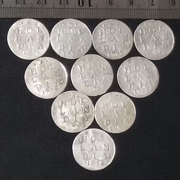 ST. BR2. DIJUAL BORONGAN 10 KEPING KOIN KUNO || KOIN PERAK || SILVER COIN 2 STUIVER TAHUN CAMPUR