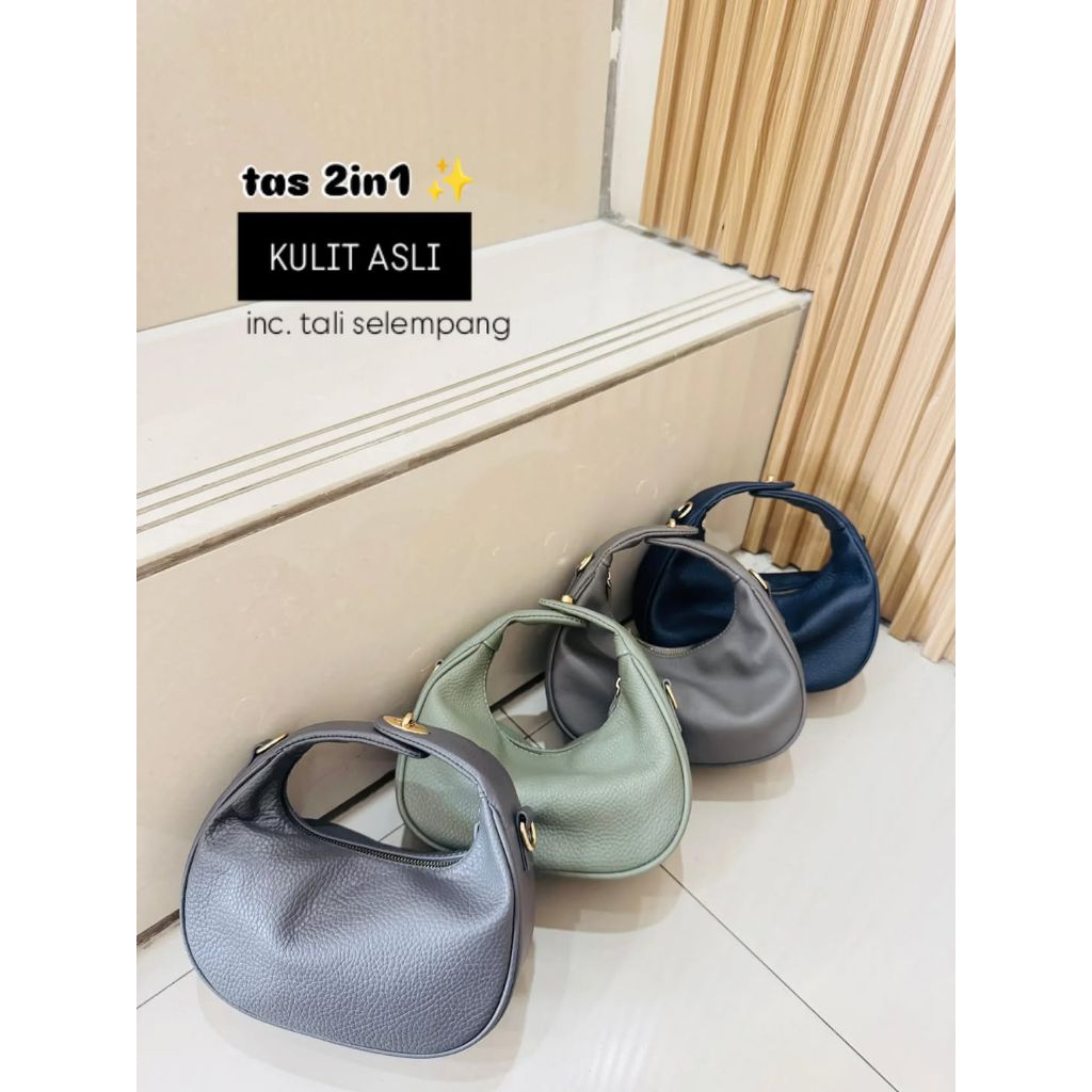 98. Tas Mini 2in1 Kulit Asli Garut Cantik Lucu Tas Cewek Wanita Selempang Tenteng Tas Pesta Tas Sant
