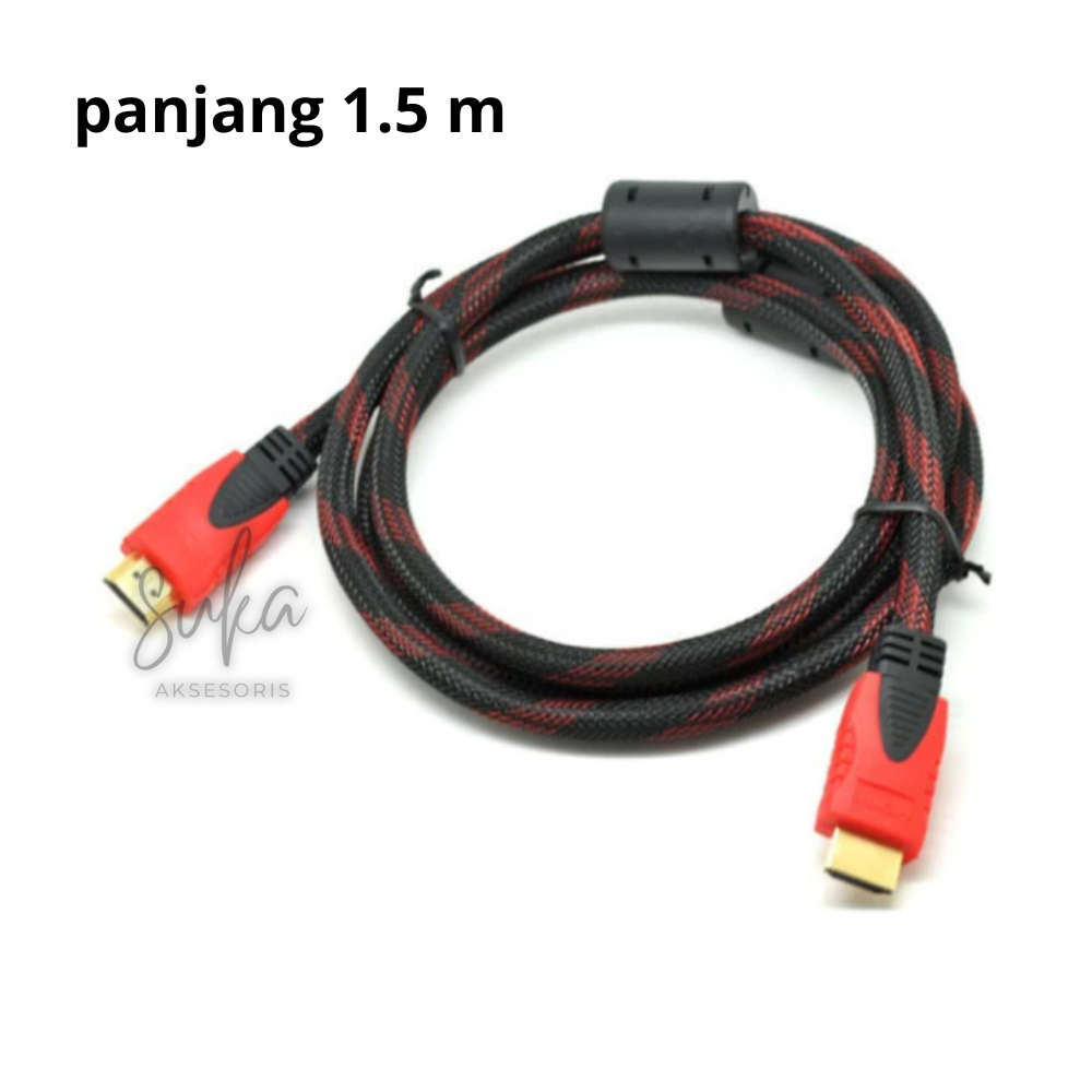 Kabel Hdmi - Hdmi 1,5 meter / Kabel Hdmi to Hdmi 1,5m Serat / kabel hdmi jaring 1,5m / KABEL HDMI 1.