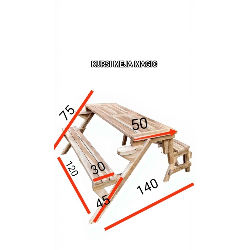 KURSI MAGIC, KURSI MEJA LIPAT TAMAN