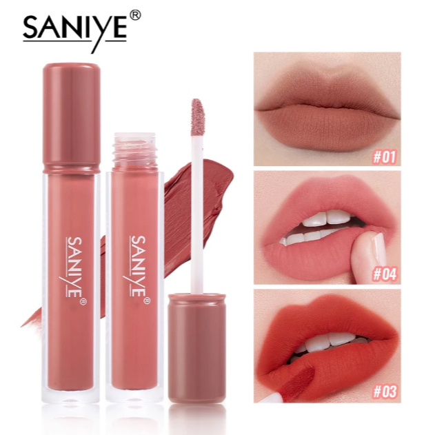 SANIYE 9 Colors Matte Lipstick Waterproof Lip Tint Natural Nude Lipstick