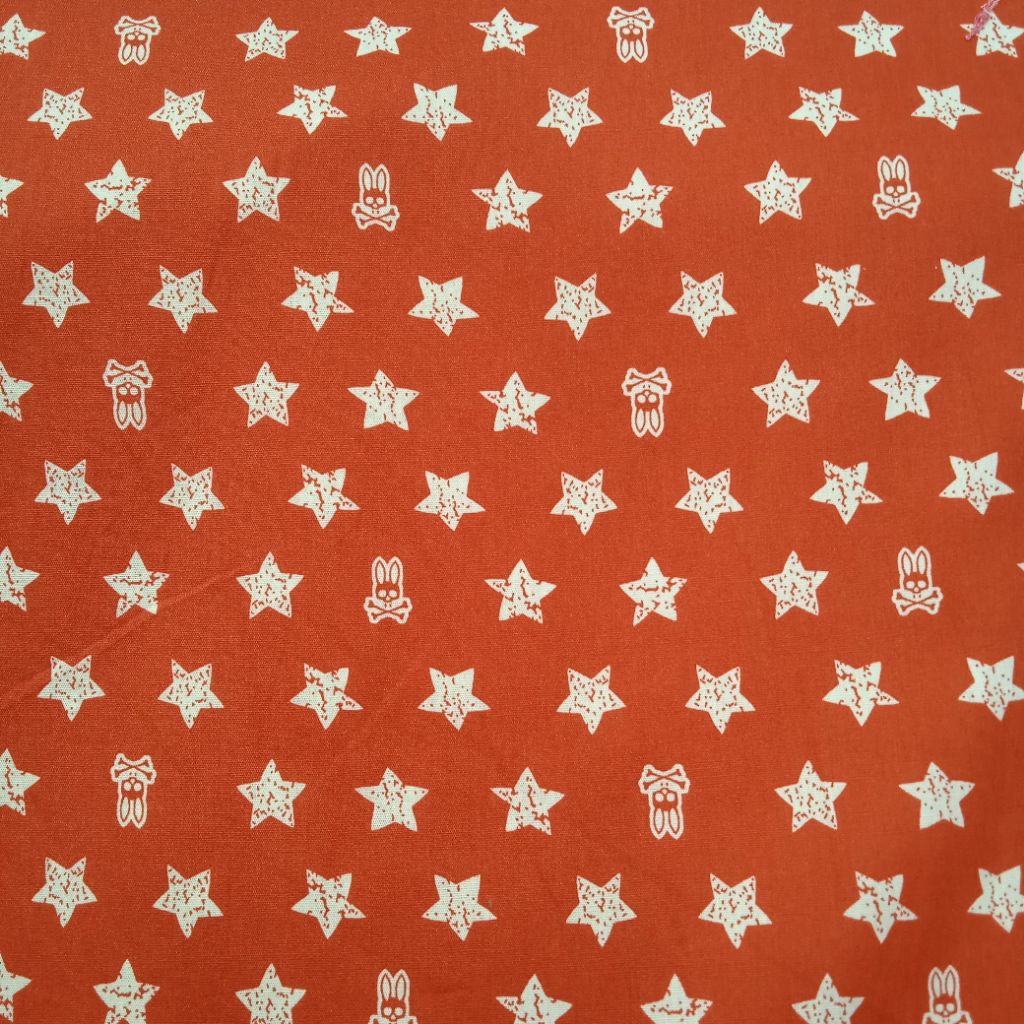 KAIN KATUN POPLINE PREMIUM IMPORT BINTANG ORANGE