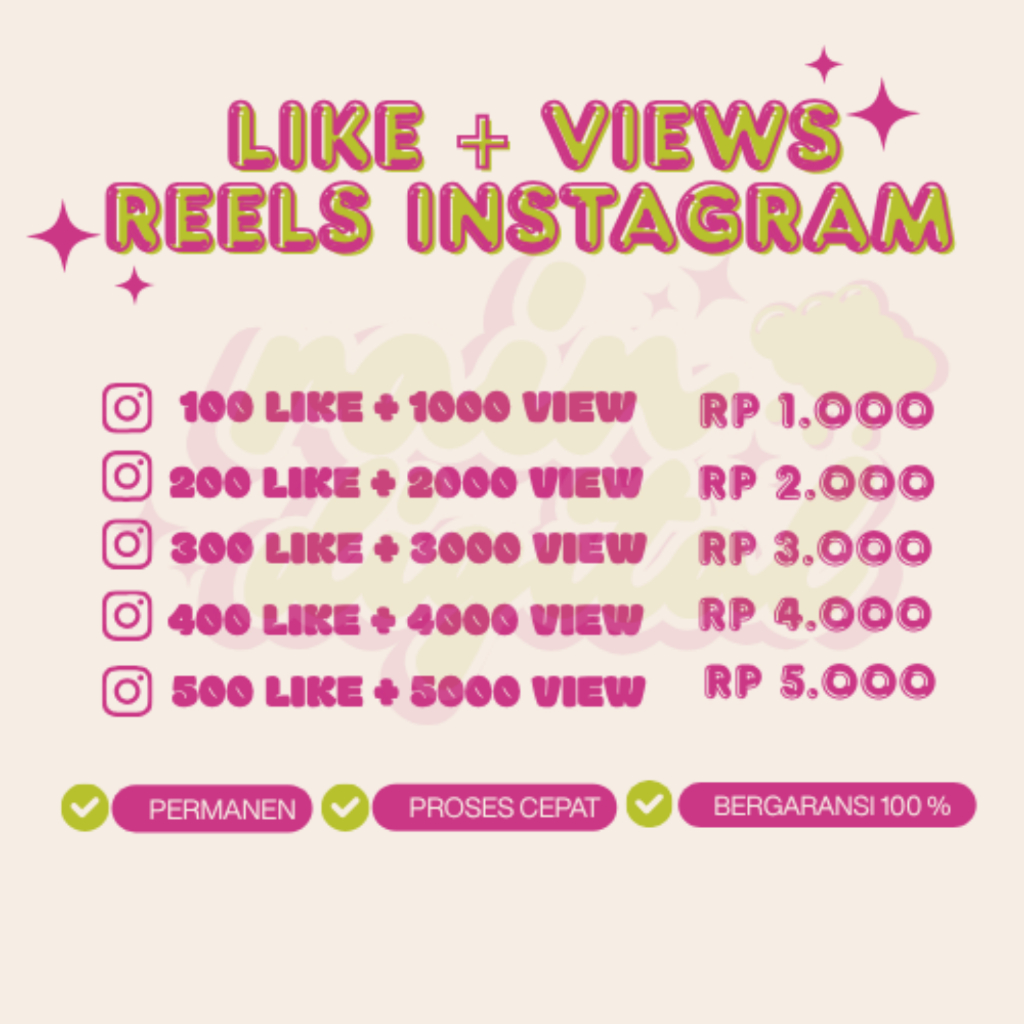 Instagram Reels Post Video IG Instagram Like Penonton View Reels Global High Quality