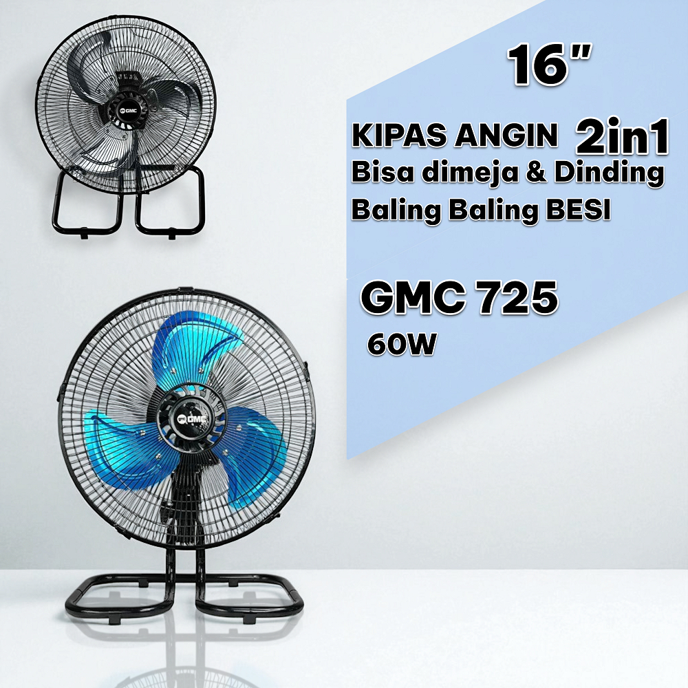 KIPAS ANGIN TORNADO GMC BM-725 Kipas Angin Tornado Duduk Baling2 Besi 16 inch
