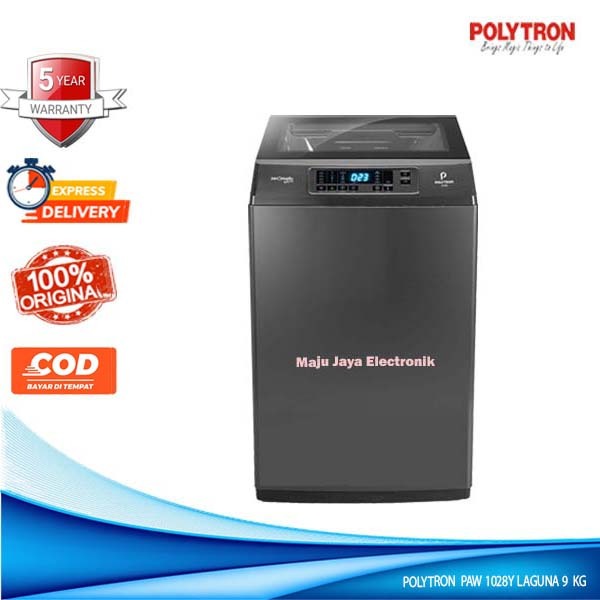 POLYTRON Mesin Cuci 1 Tabung 9 KG PAW 9028 Y LAGUNA Series Zeromatic