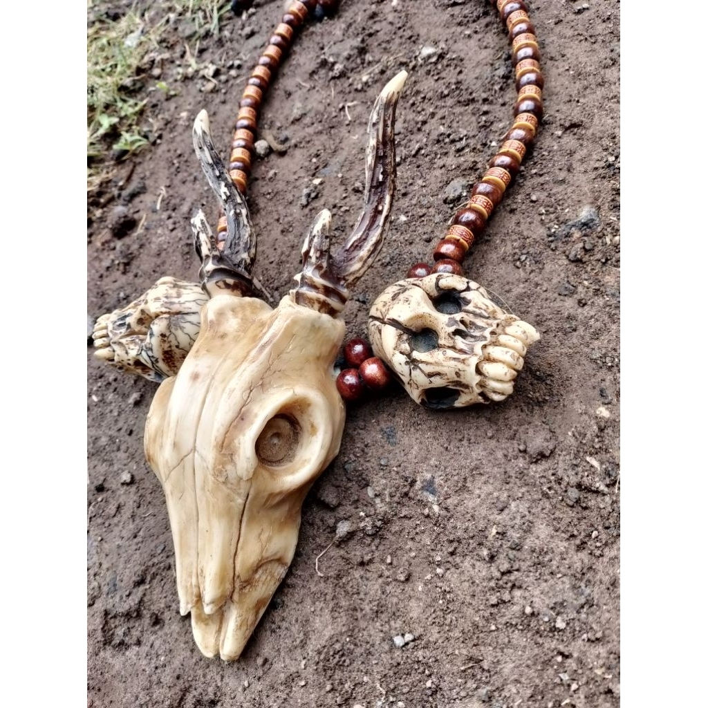 kalung etnik tengkorak rusa