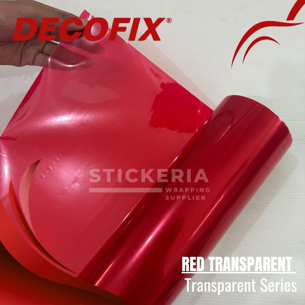 [ PER METER ] Skotlet Merah Transparan Glossy Sticker Merah Transparan Glosi Kilap