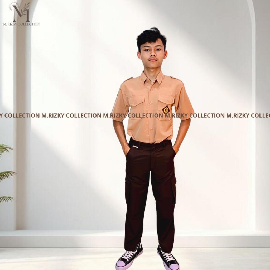 CELANA PRAMUKA SMP Laki-laki Perempuan Celana Panjang Coklat Celana Pramuka Cargo PDL Kempol